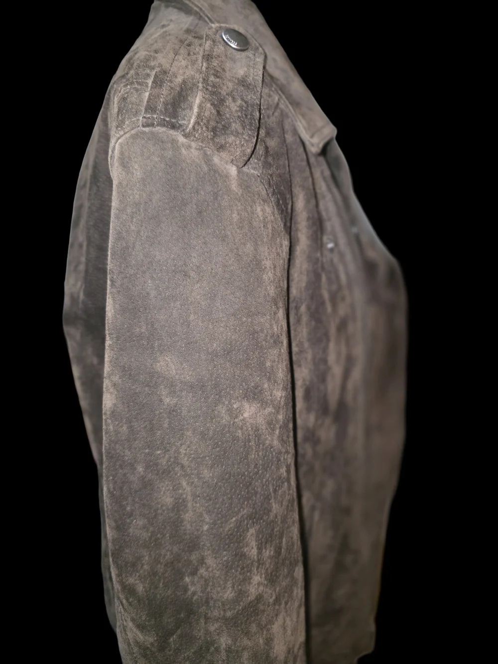 Express Brown Suede Moto Jacket-Missing Sherpa Collar